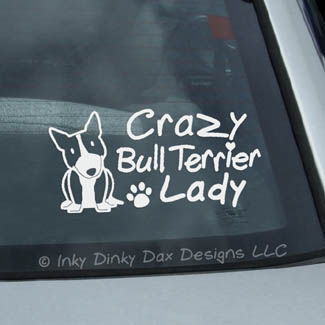 Crazy Bull Terrier Lady Decal