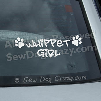 Whippet Girl Car Sticker