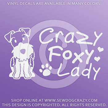 Crazy Wire Fox Terrier Lady Decals