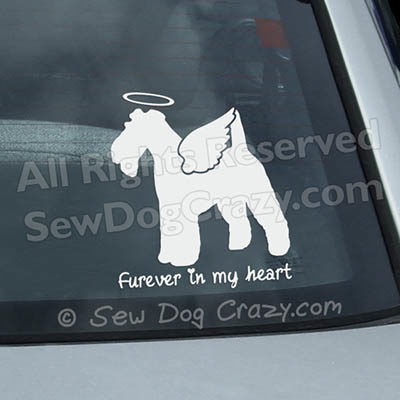 Angel Wire Fox Terrier Car Sticker