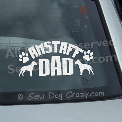 AmStaff Dad Car Sticker