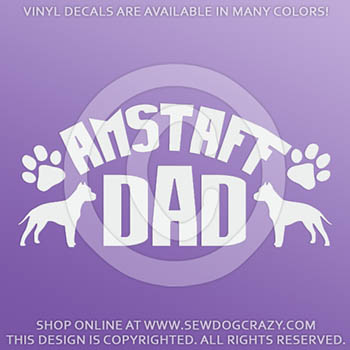 AmStaff Dad Vinyl Sticker