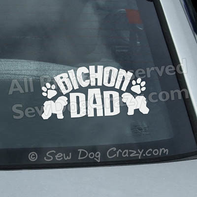 Bichon Frise Dad Window Stickers