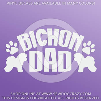 Bichon Frise Dad Car Stickers