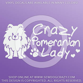 Crazy Pomeranian Lady Decals