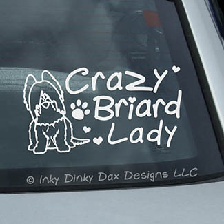 Crazy Briard Lady Stickers