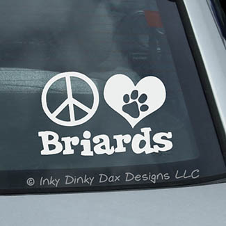 Peace Love Briards Decal