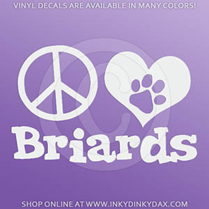 Peace Love Briards Sticker