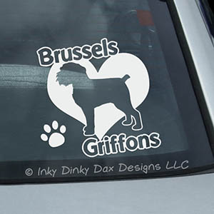 Love Brussels Griffons Decal