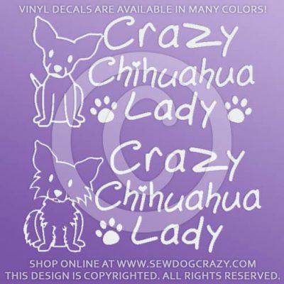 Crazy Chihuahua Lady Car Window Stickers