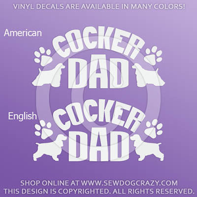 Cocker Spaniel Dad Car Window Stickers
