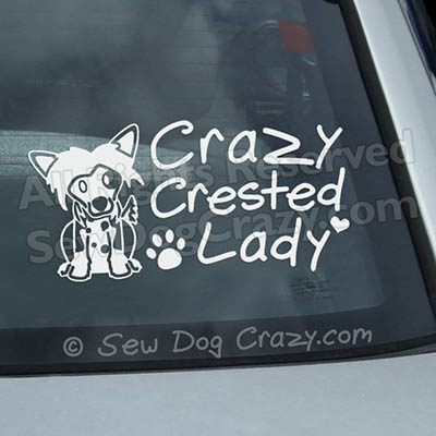 Crazy Crested Lady Car Window Stickers