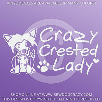 Crazy Chinese Crested Lady Decal