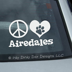 Peace Love Airedales Sticker