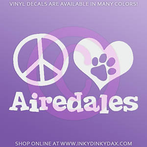 Peace Love Airedales Stickers