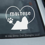 I Love Maltese Car Sticker