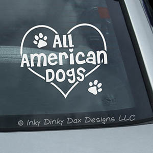 Love All American Dogs Decal