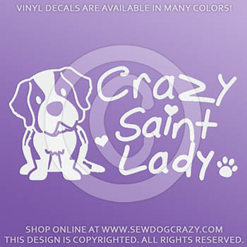 Crazy Saint Bernard Lady Car Stickers