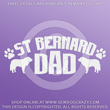 St Bernard Dad Vinyl Stickers