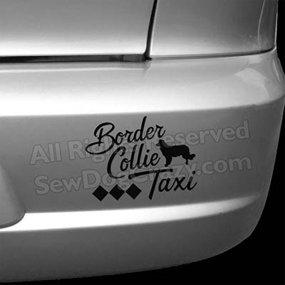 Border Collie Taxi Decal