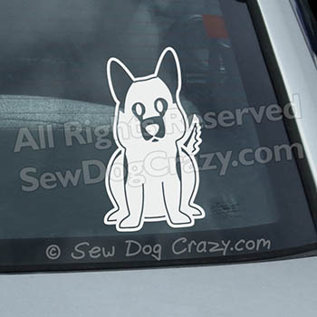 Cartoon German Shepherd Car Window Sticker