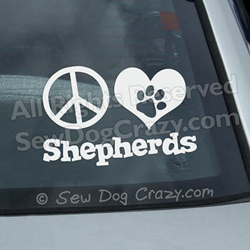 Peace Love Shepherds Decal