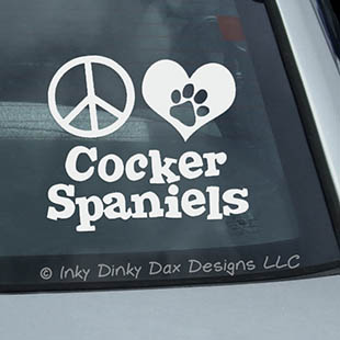 Peace Love Cocker Spaniels Decal
