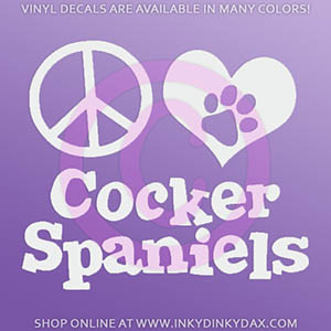 Peace Love Cocker Spaniels Sticker