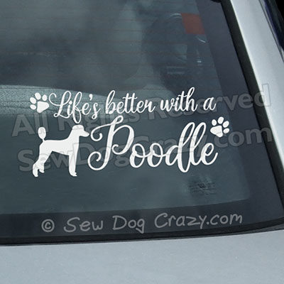 Vinyl Poodle Car Window Stickers