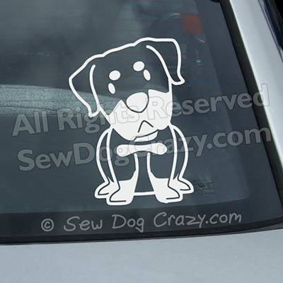 Vinyl Cartoon Rottweiler Window Stickers