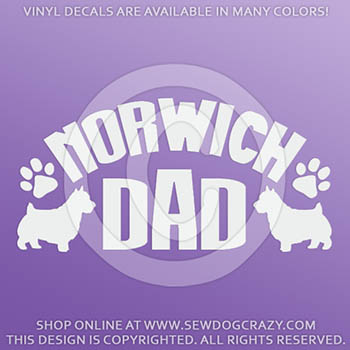 Norwich Terrier Dad Car Sticker
