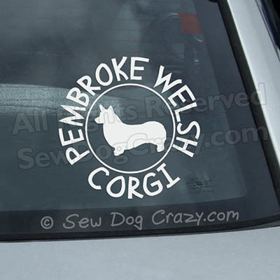 Pembroke Welsh Corgi Car Window Stickers