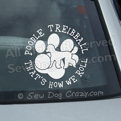 Poodle Treibball Window Sticker