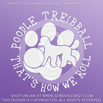 Poodle Treibball Vinyl Sticker