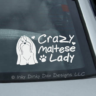 Crazy Maltese Lady Decal