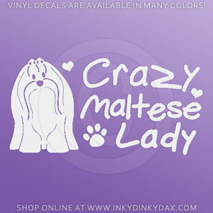 Crazy Maltese Lady Sticker