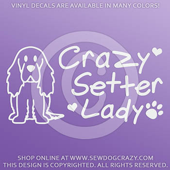 Crazy Irish Setter Lady Vinyl Stickers