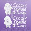 Crazy Poodle Lady Car Decals