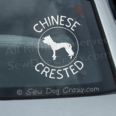 Chinese Crested Car Window Sticker