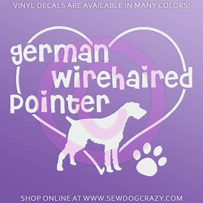 Love German Wirehaired Pointer Car Decal