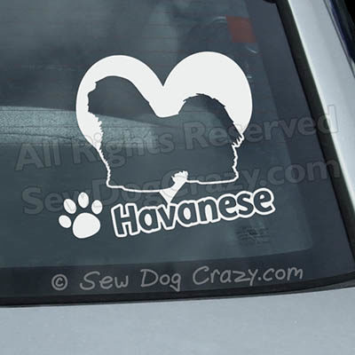 I Love Havanese Car Sticker