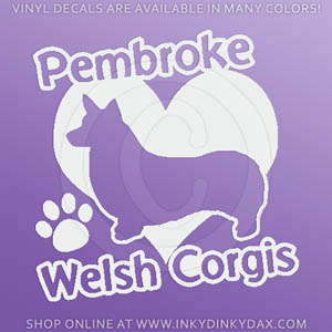 Love Pembroke Welsh Corgis Car Decals