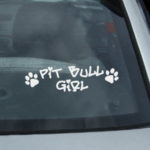 Pit Bull Girl Car Window Sticker