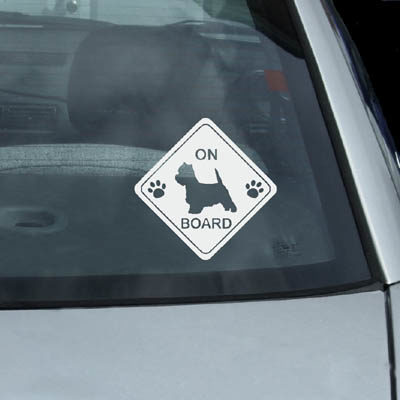Westie On Board Car Sticker