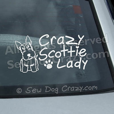 Crazy Scottie Lady Window Decals