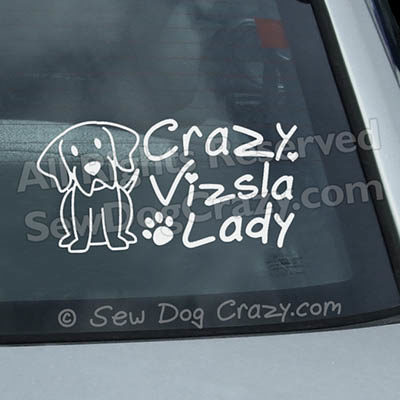 Crazy Vizsla Lady Window Stickers