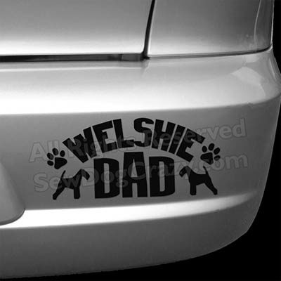 Welsh Terrier Dad Vinyl Stickers