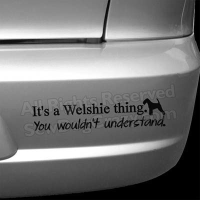 It's a Welsh Terrier Thing Vinyl Decal