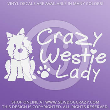 Crazy Westie Lady Decals