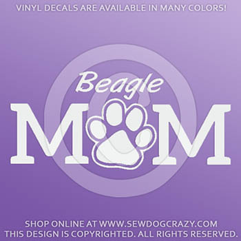 Vinyl Beagle Mom Car Stickers